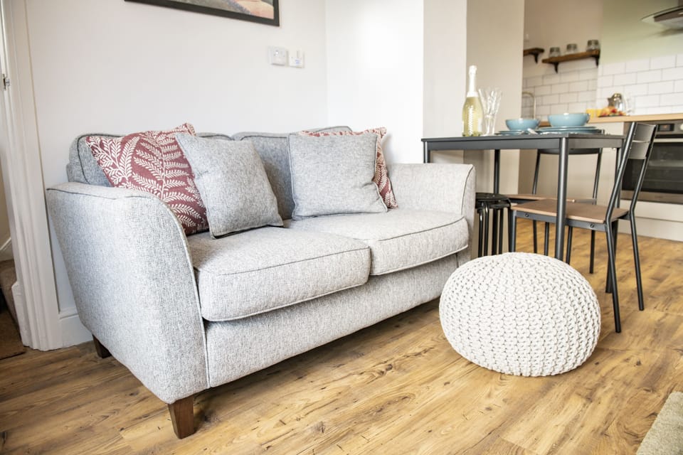 Ground floor: Comfortable seating flanks the wood burning stove