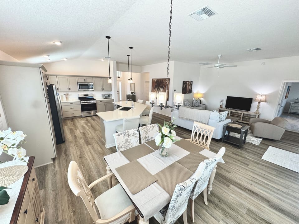 Open Concept: Dining, Kitchen and Living Room