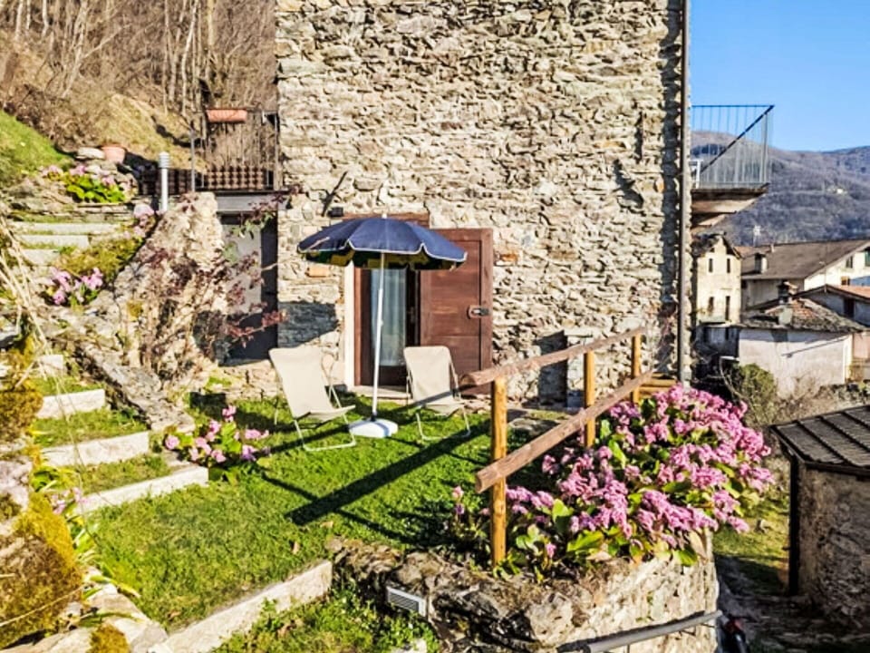 Wall, Cottage, Village, Stone Wall, Yard, Houseplant, Flowerpot, Balcony, Mountain Village