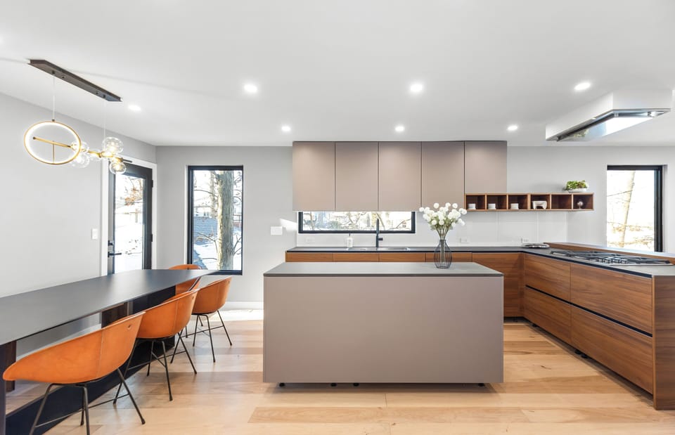 Stunning modern kitchen on the second floor