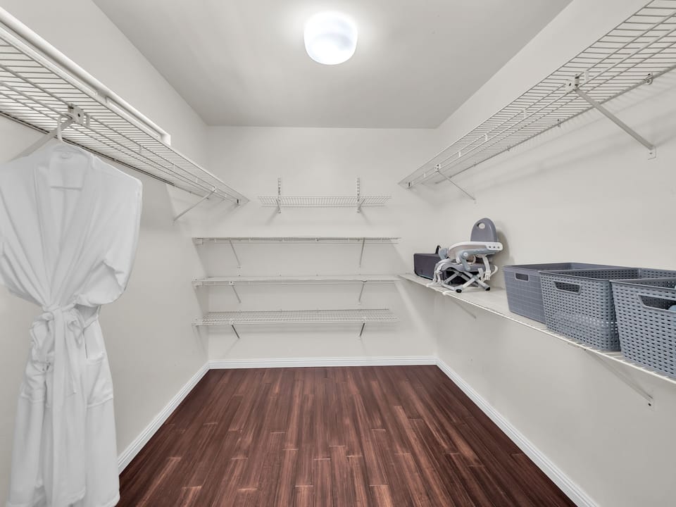 Enjoy a large master closet with plenty of room for clothing and accessories