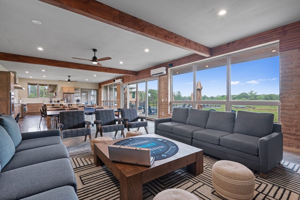Lounge area in the Great Room with gorgeous lake views!