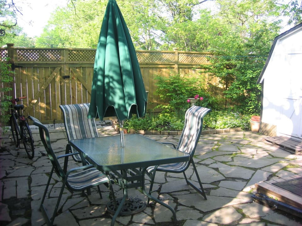 We have a secluded back garden