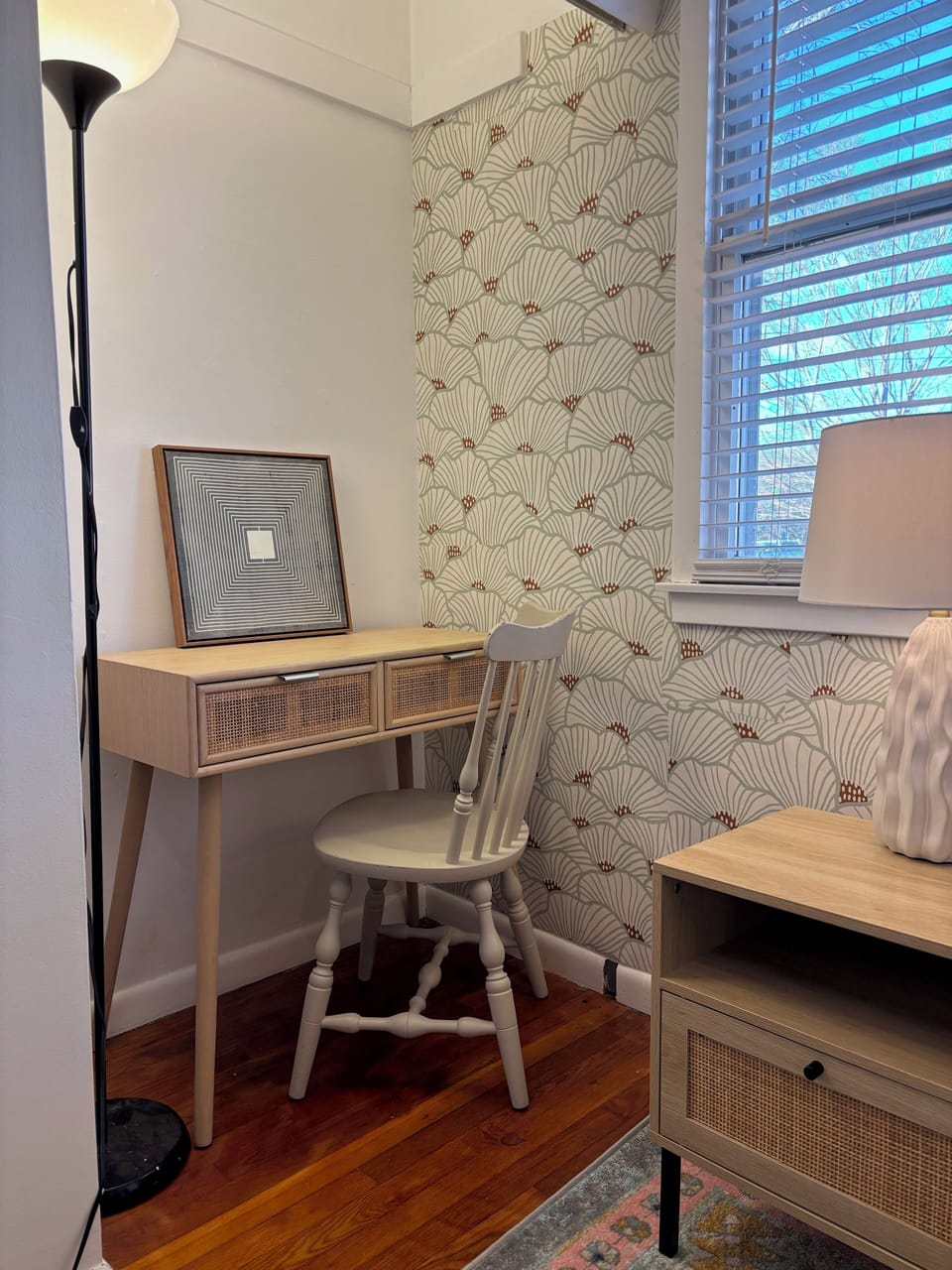 Small work area located within master bedroom