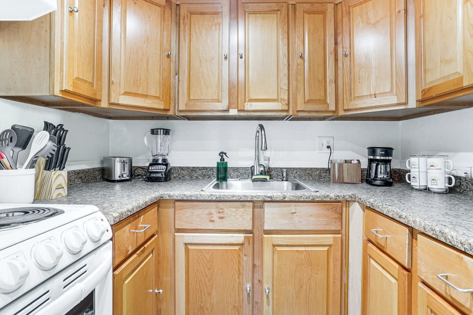 Kitchen | Single-Story Unit | Ground-Floor Condo