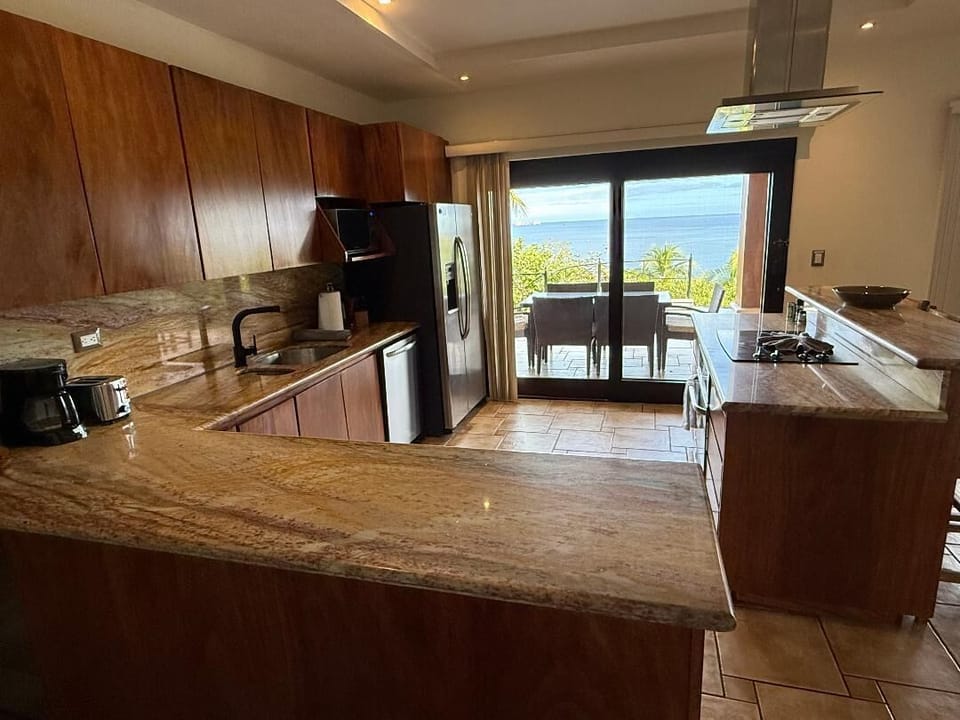 Kitchen looking to outdoor dining