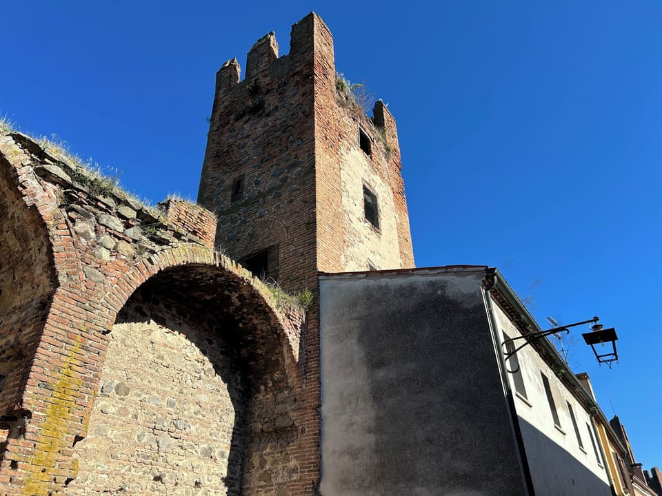 View from the windows of the apartment on the medieval walls of Montagnana