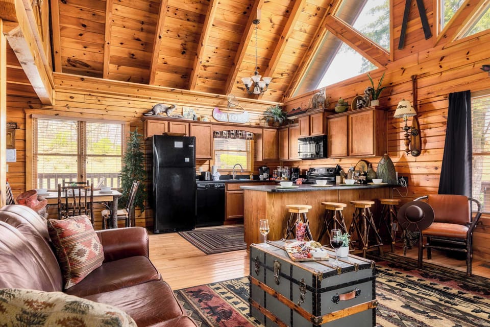 Living area, dining area and the kitchen