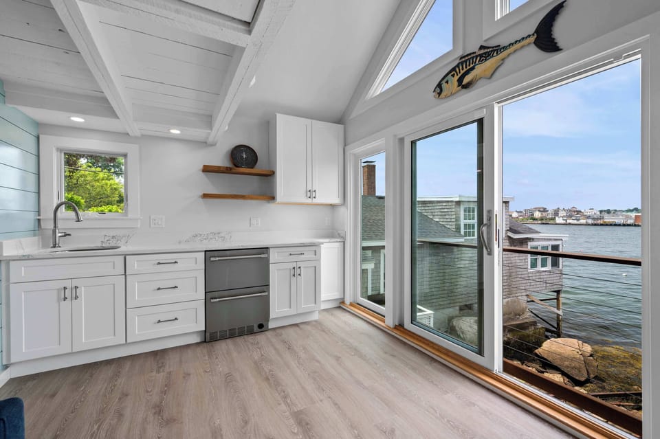 Kitchenette overlooking harbor
