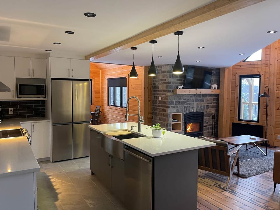Open concept kitchen on the living room