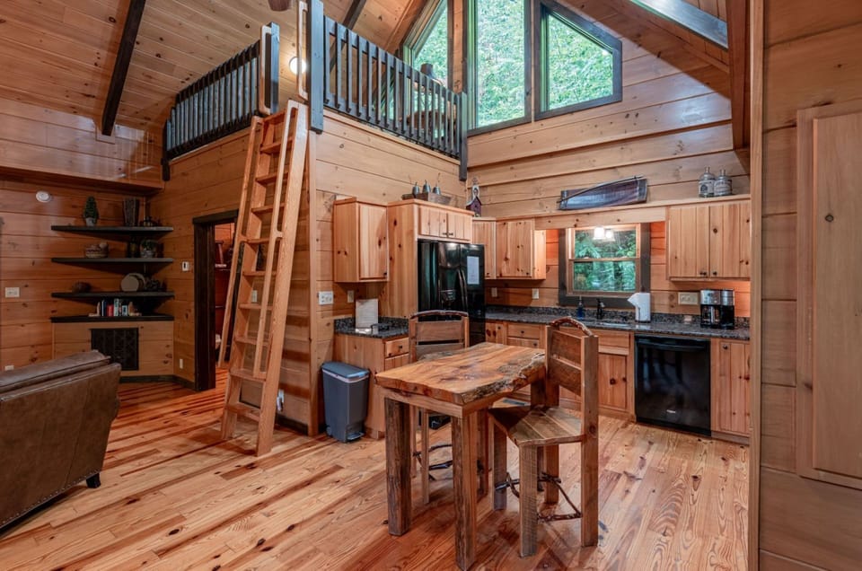 Kitchen with Ladder to Loft