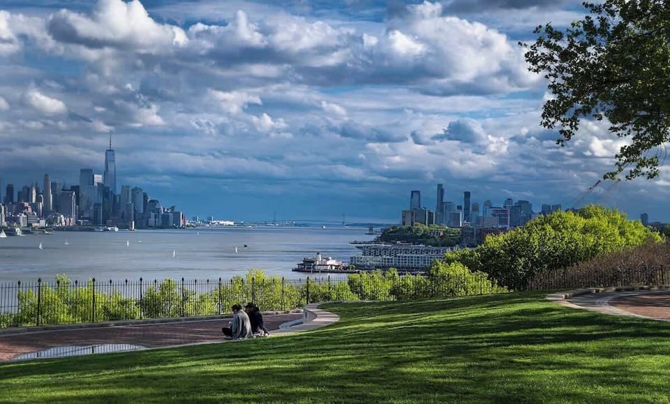 Google "Hamilton Park Weehawken NJ" and you will find Weddings, New York Skyline Views, and More from this charming park just 15-20mins away.
