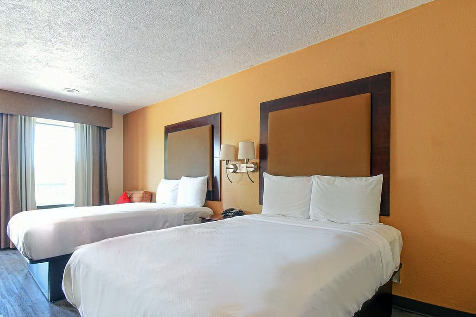 Relax in soft bedding with calming light from the window.