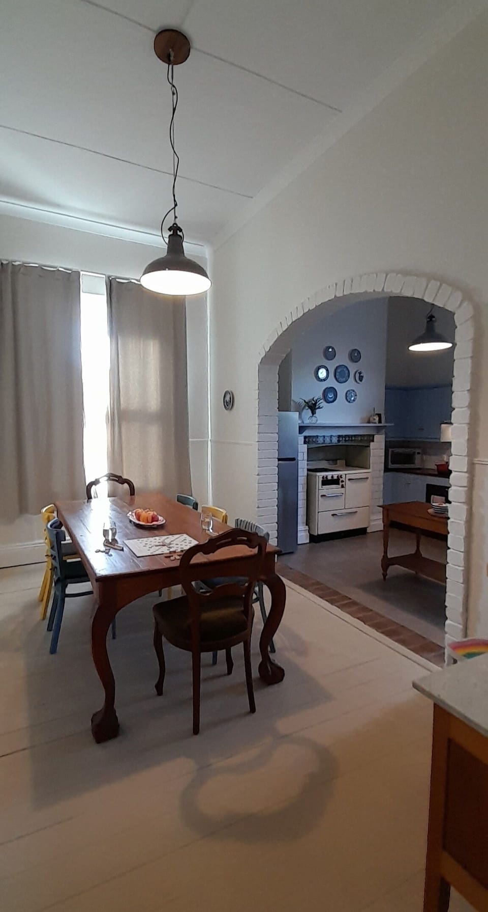 The dining area is attached to the kitchen