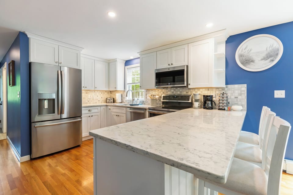 Fully stocked kitchen with coffee bar!
