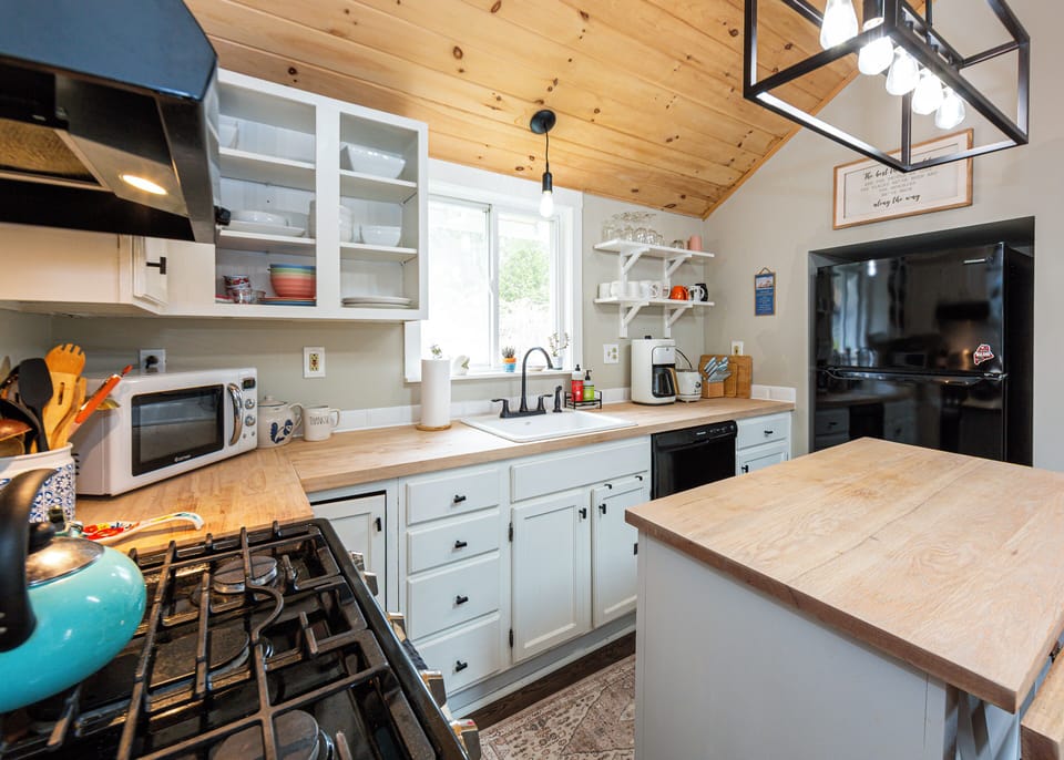 Kitchen with gas stove