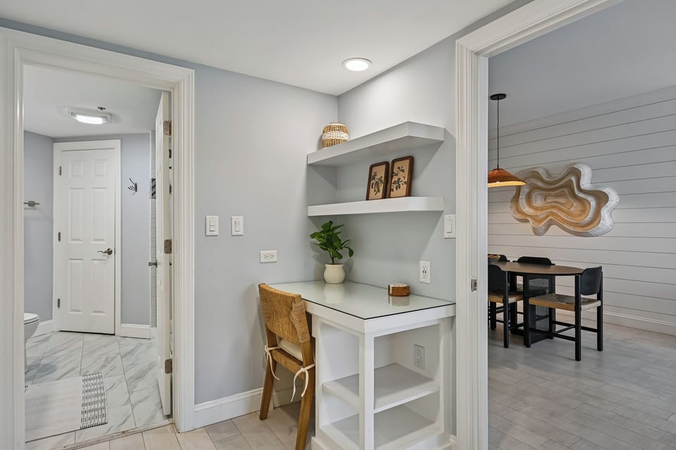 Built-in Workspace in Primary Bedroom at 301 Barrington Arms
