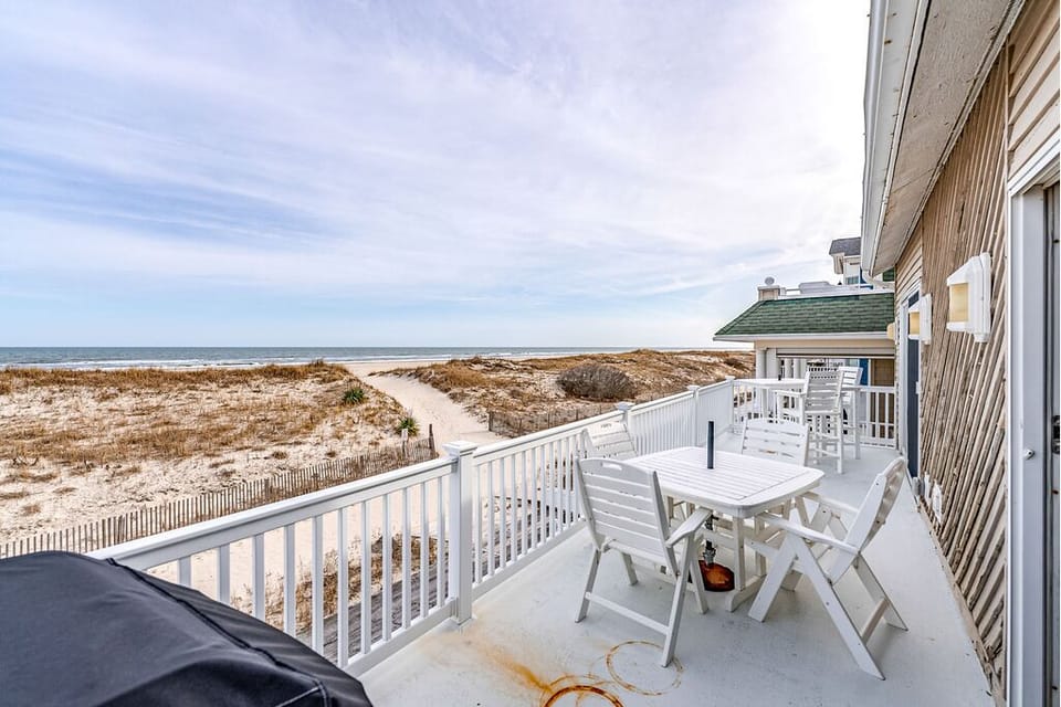 Outdoor furniture by the balcony
