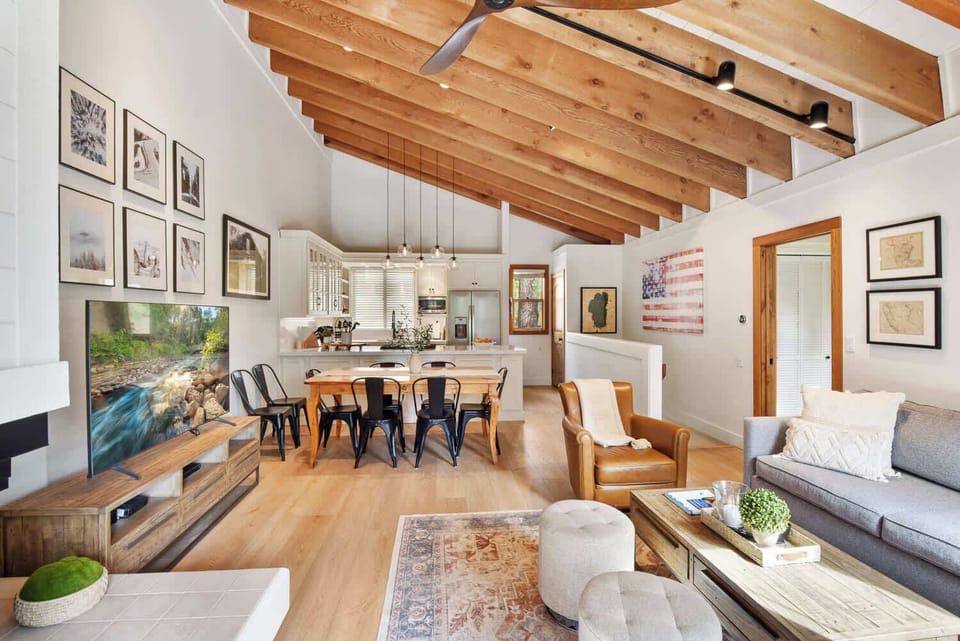 Open living space with dining area