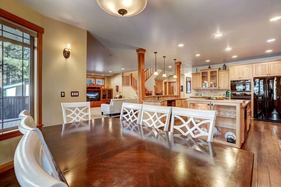 Dining table with seating for 8