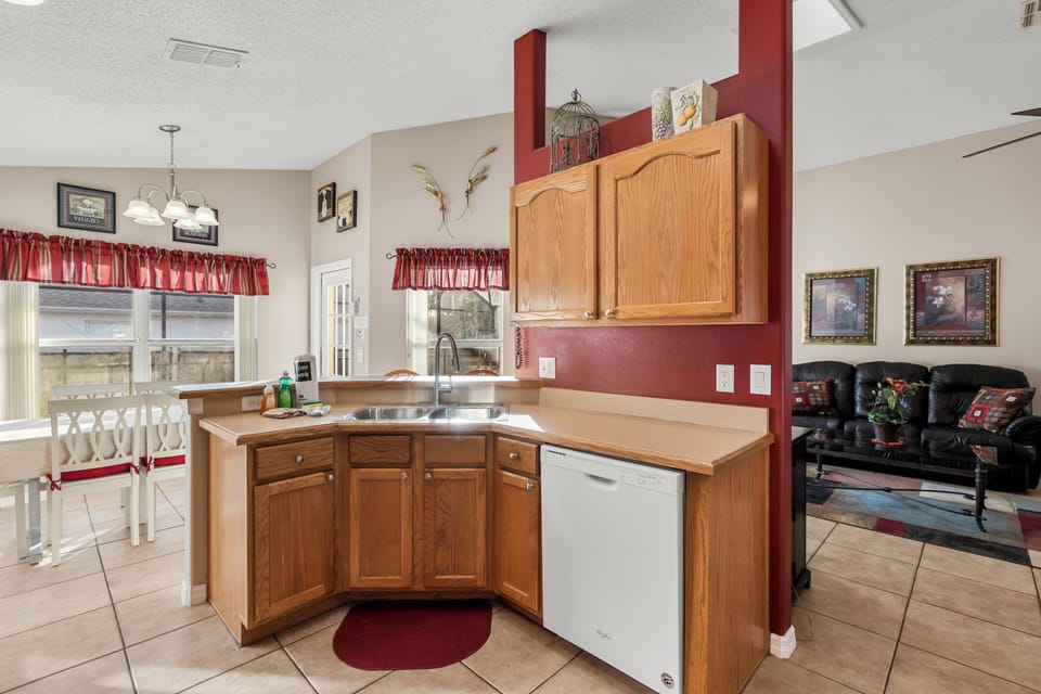 Kitchen Area with Sink and Dishwasher