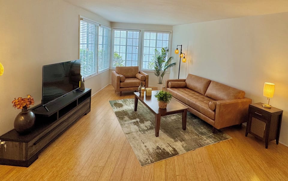 Larger living room with 50” TV