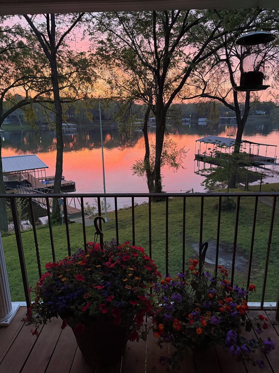 Dusk, facing east. Evening shade and vibrant colors.