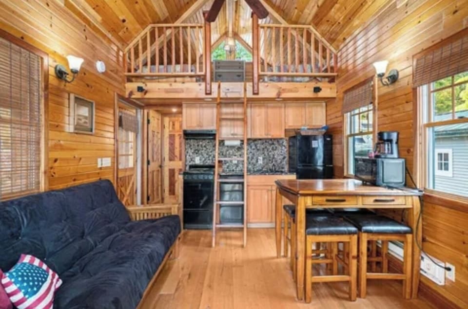 Tiny house living space and kitchen
