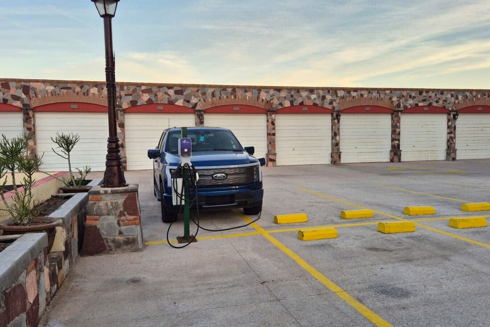 EV charger in parking lot
