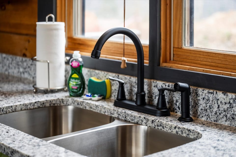 A bright and inviting kitchen setup for easy meal prep and cleanup.