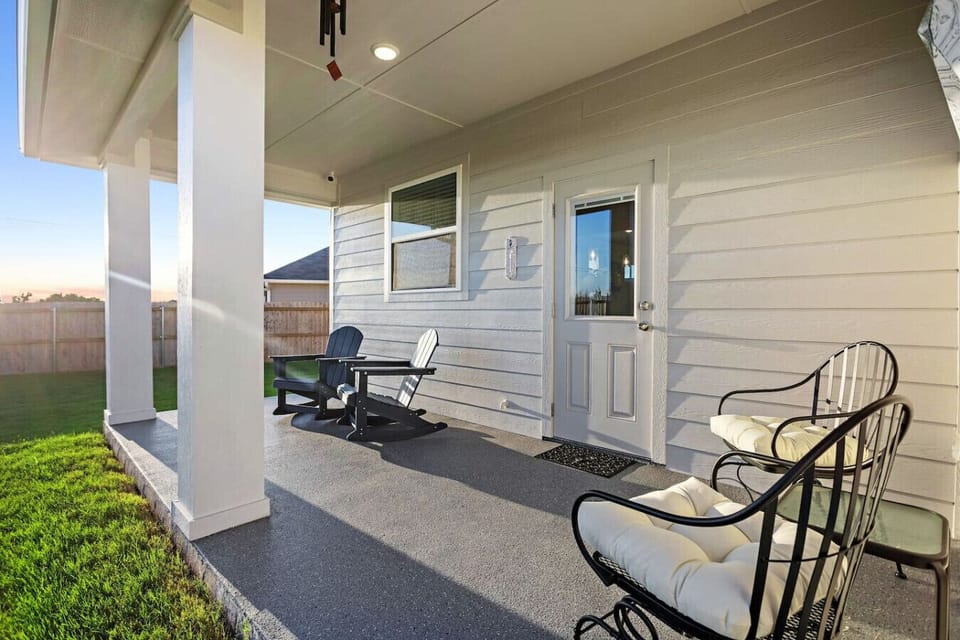 A peaceful backyard space, perfect for morning coffee