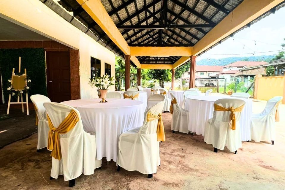Outdoor banquet area