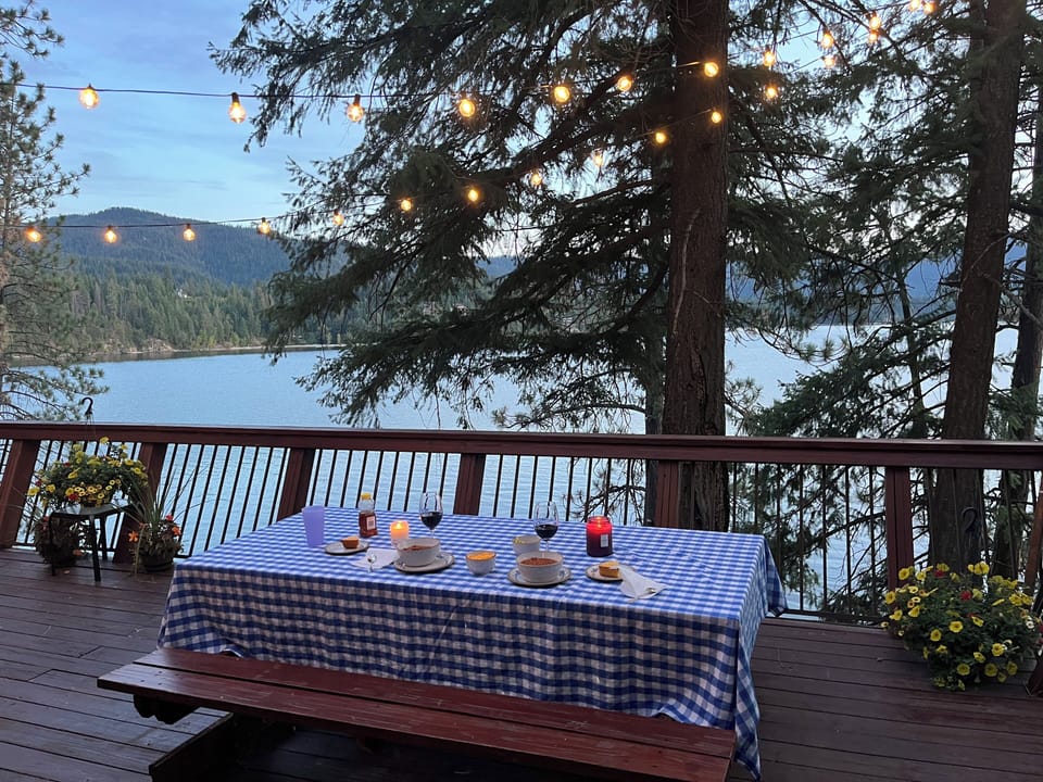 Enjoy lakefront dining on the upper deck
