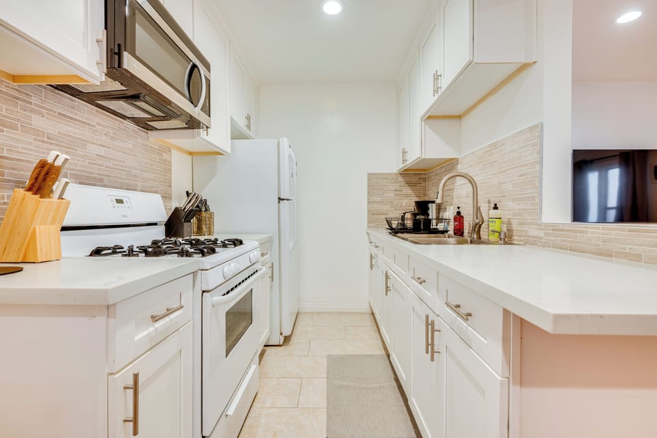 Kitchen | Single-Story Condo | Free WiFi | Window A/C Unit | Wall Heater