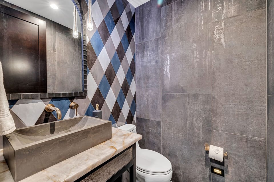 Bold Powder Bath Located in the Speakeasy Lower Floor