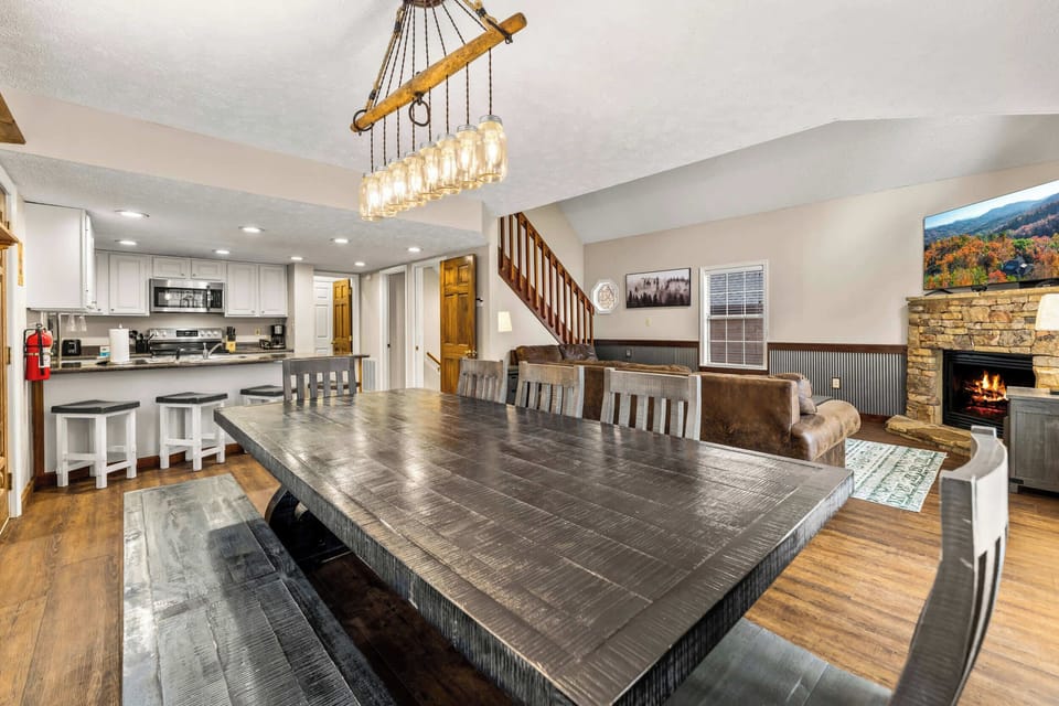 Dining table with seating for 8 