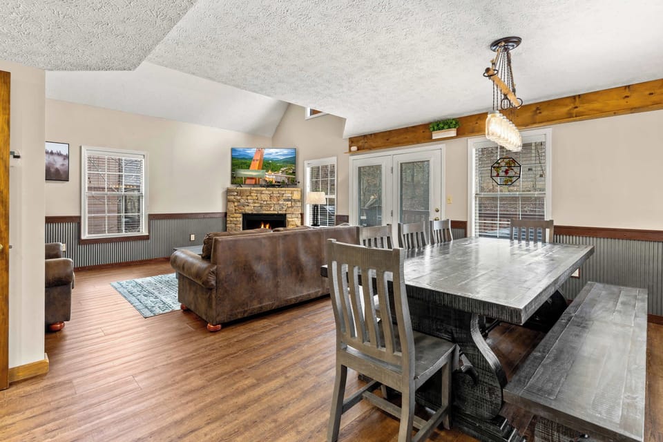 Open living and dining room
