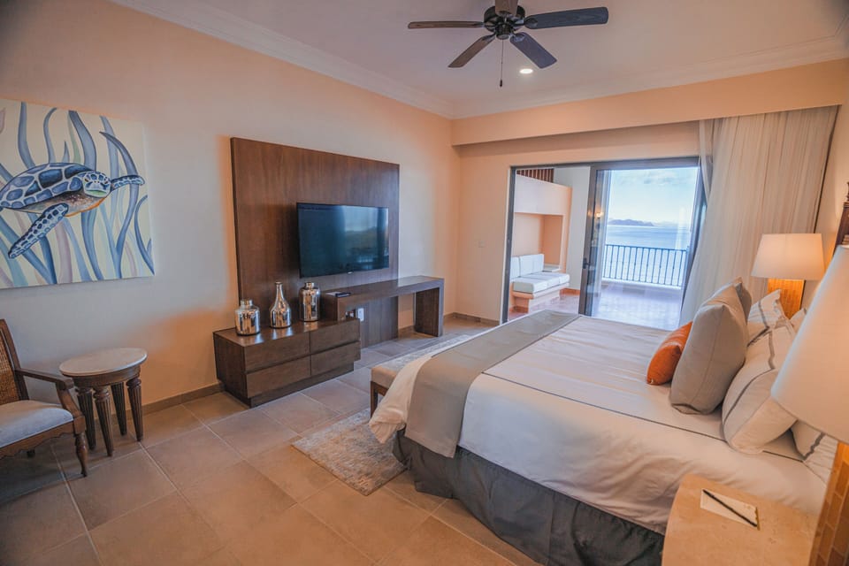 Master suite with access to private hot tub on private veranda