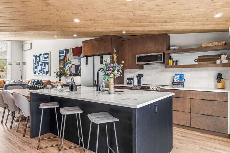 Fully equipped kitchen with modern appliances for your culinary adventures.