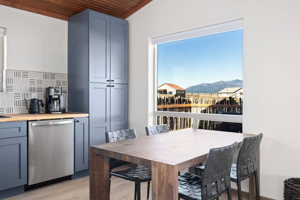 The dining area has comfortable seating for four.