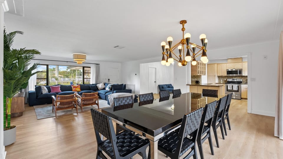 dining, living, kitchen