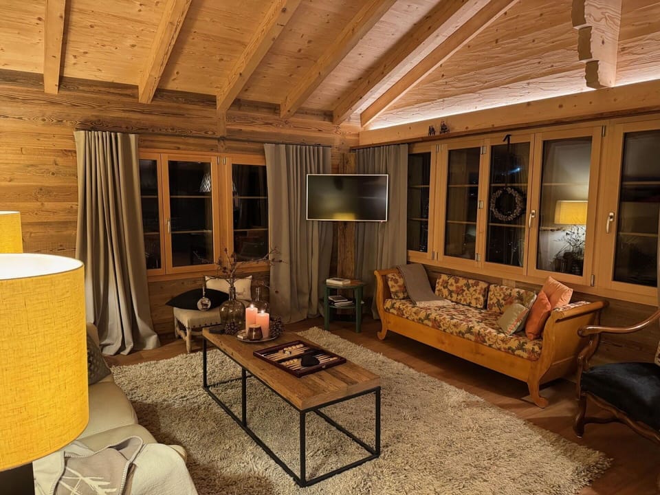 Furniture, Interior Design, Wood, Flooring, Floor, Ceiling, Lighting, Home, Room, Living Room