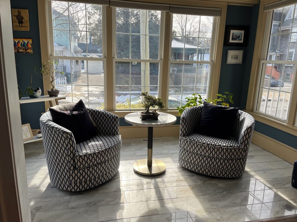 Light filled sunporch, perfect for your morning coffee
