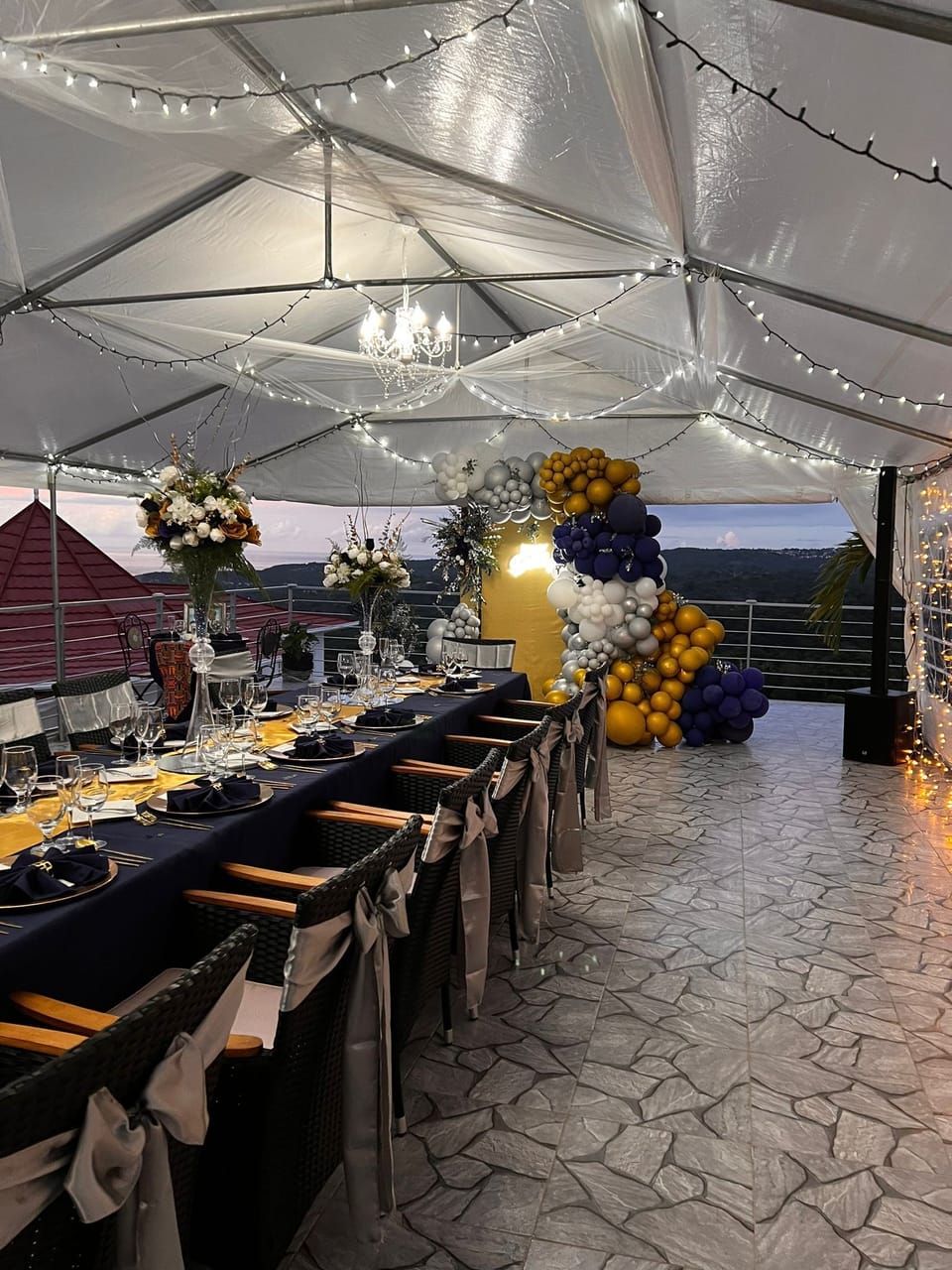 Outdoor banquet area