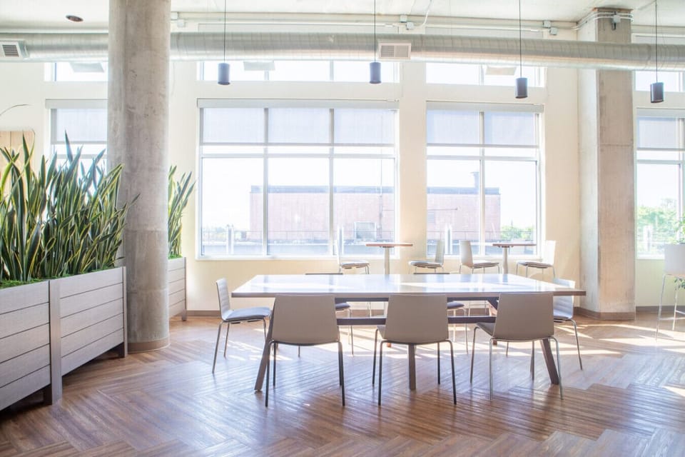 Share building lounge and kitchen area