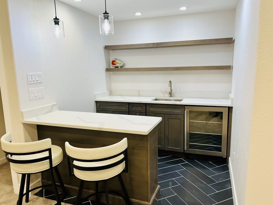 Full bar in basement