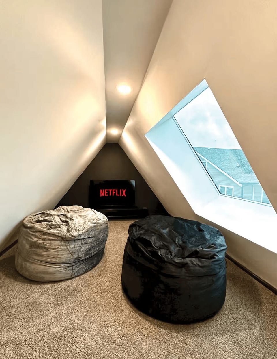 Enjoy watching your favorite streaming services in the cozy entertainment loft.