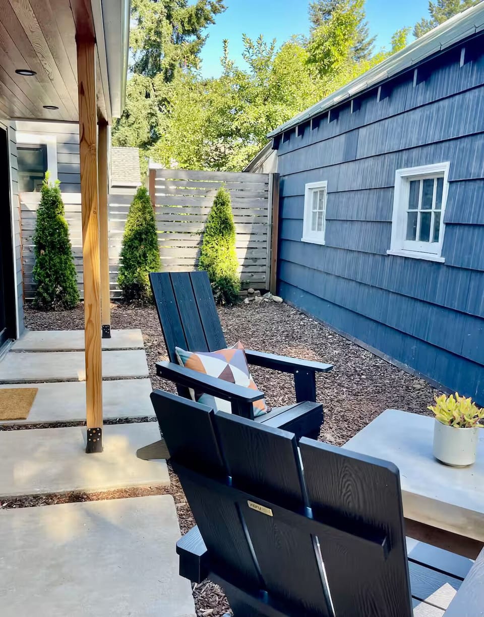 Private back patio for enjoying a morning cup of coffee or evening glass of wine