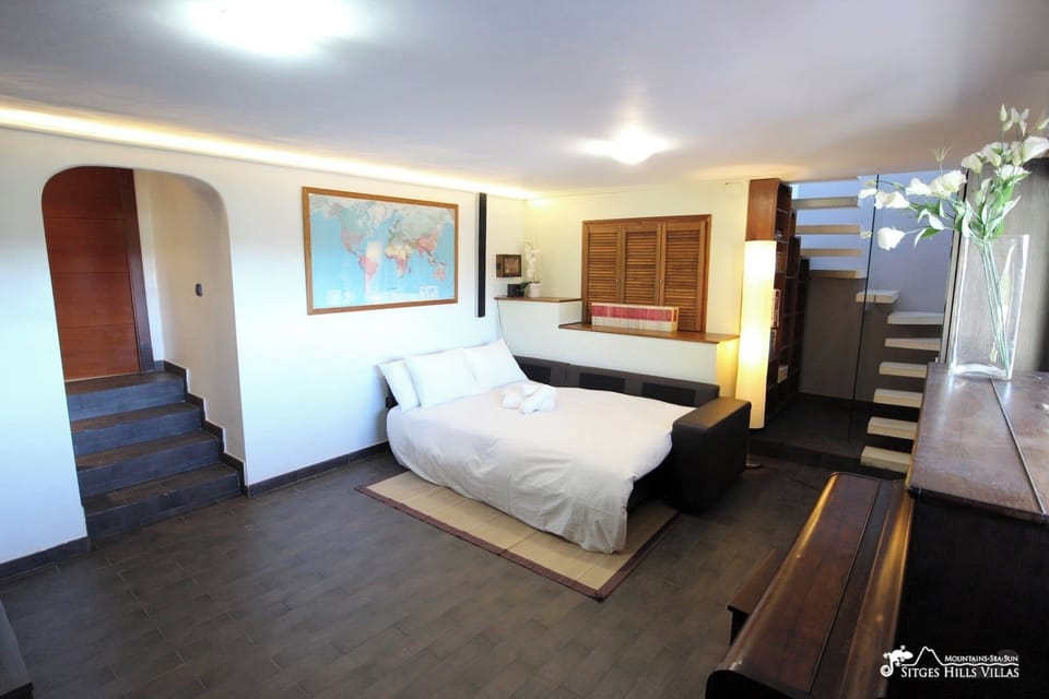Second living room with a comfortable double sofa bed.
