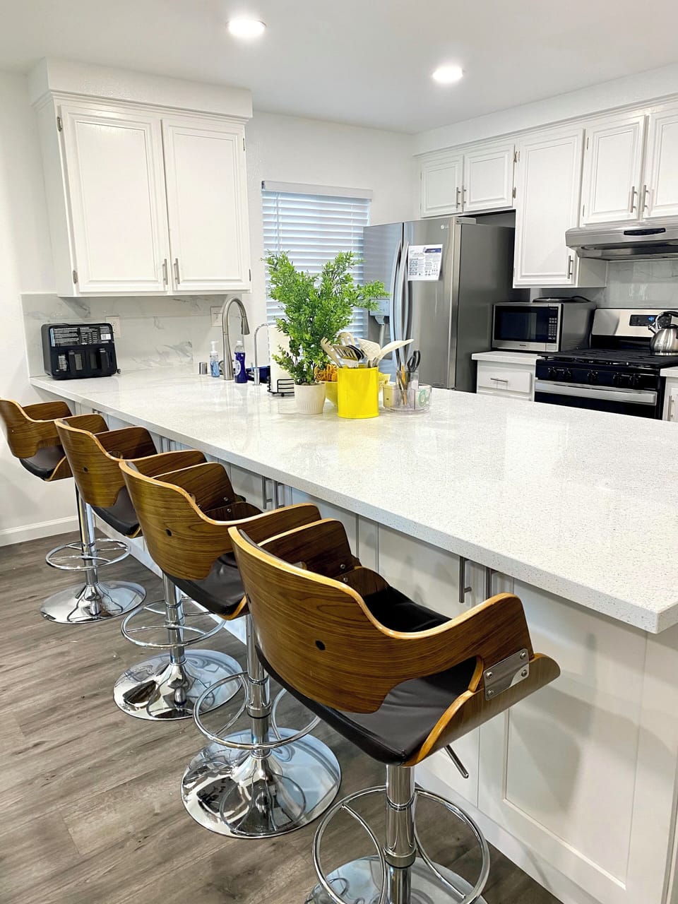 Have a seat on one of our barstools and enjoy some coffee or a breakfast snack. 